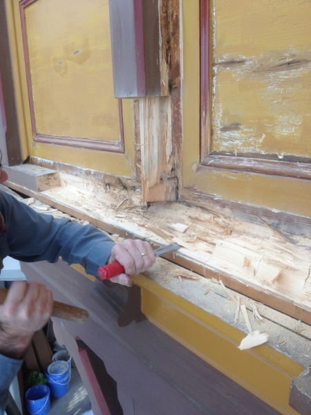 Holzwerk u. Fenster streichen, Turmgang Schloss Seeburg, Kreuzlingen Thurgau März - Mai 2021, während der Renovation
